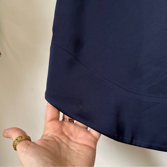 AYR Perch Wrap Satin Dress in Navy Blue Size 6 - Picture 10 of 10